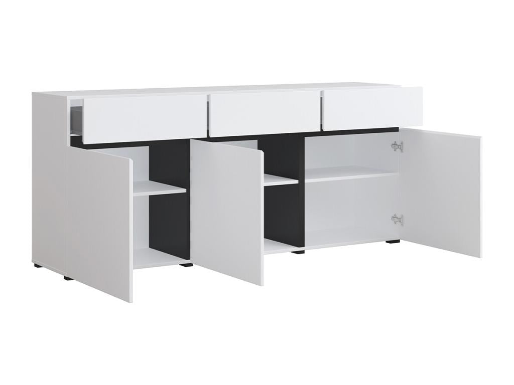 Homzora White 3-Door 3-Drawer Buffet