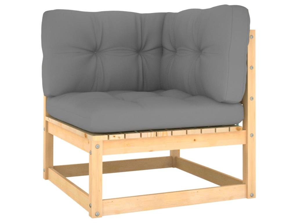 5-piece garden furniture set with cushions, solid pine wood, 27