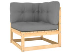 5-piece garden furniture set with cushions, solid pine wood, 27