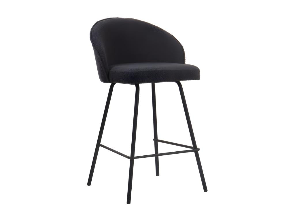 'Juni' counter stool, curly grey, dimensions H87 x W52 x D51 cm