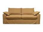 Homzora 3-seater ochre linen fabric sofa