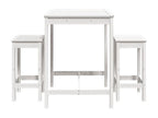3-piece garden bar set, white, solid pine wood