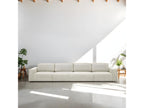 Modular 7-seater convertible sofa with storage compartment in beige corduroy - Homzora Mod