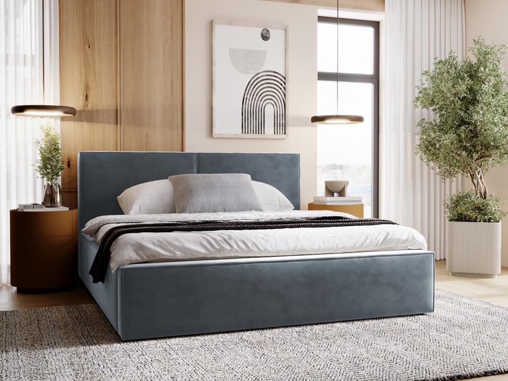 Homzora 117 Unique Blue Bed 120x200 Upholstery Slatted Base to Homzora 140x223x98cm