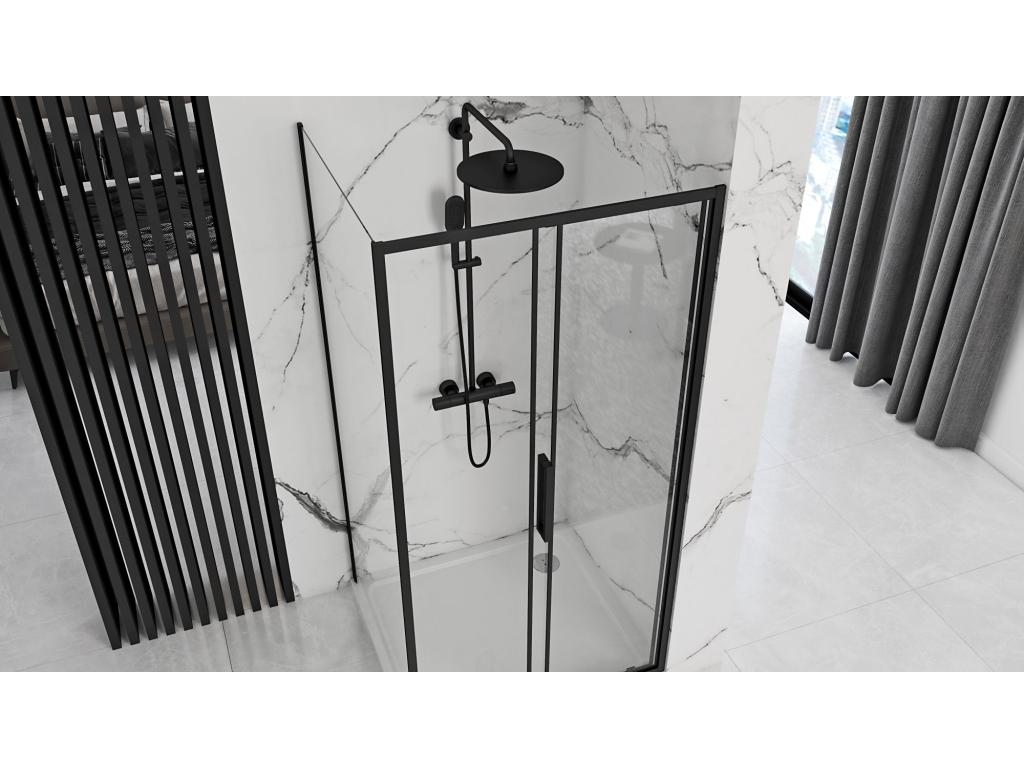 Homzora Rapid Shower Enclosure, 140x80cm, Black