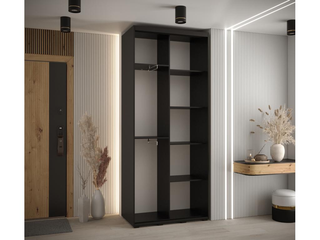 Homzora 7 Sliding Door Wardrobe 235.2/110/45 2 Doors Black/Homzora/Silver