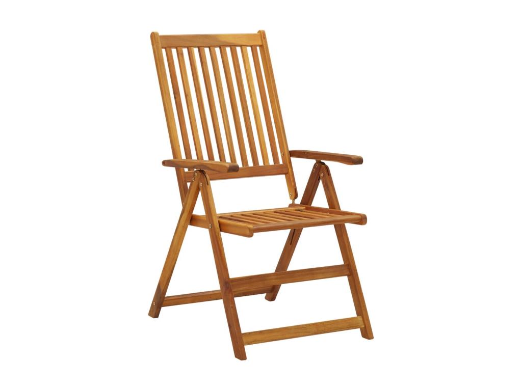 Homzora 3 Wooden Garden Reclining Chairs, Set of 4 with Cushions