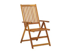 Homzora 3 Wooden Garden Reclining Chairs, Set of 4 with Cushions