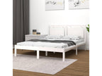 Bed frame without white mattress 120x190 cm solid wood