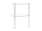 2-Tier Side Table, Transparent, 38x38x50 cm, Tempered Glass