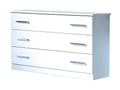 3-drawer chest in glossy white lacquer - Homzora - W 118 x D 46 x H 82 cm