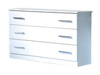 3-drawer chest in glossy white lacquer - Homzora - W 118 x D 46 x H 82 cm