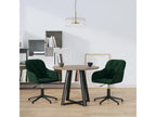 Swivel dining chairs, set of 2, dark green velvet