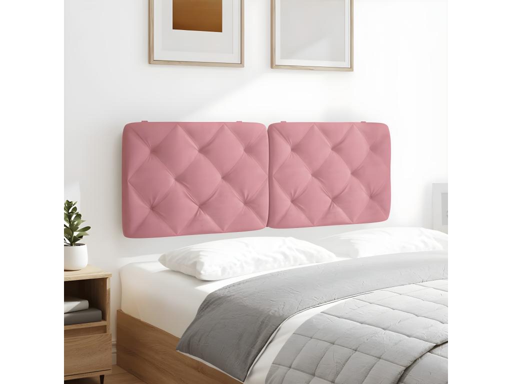 Pink velvet headboard cushion, 140 cm