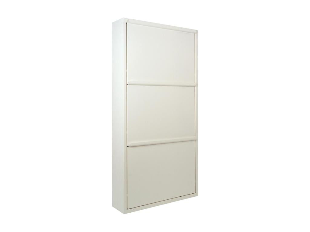 Homzora Steel Shoe Storage Cabinet with 3 Drop-Down Doors