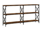 Smoked oak console table, 156x28x80.5 cm, engineered wood