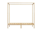 Homzora 100x200 Light Solid Pine Four-Poster Bed