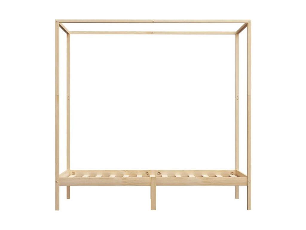 Homzora 100x200 Light Solid Pine Four-Poster Bed