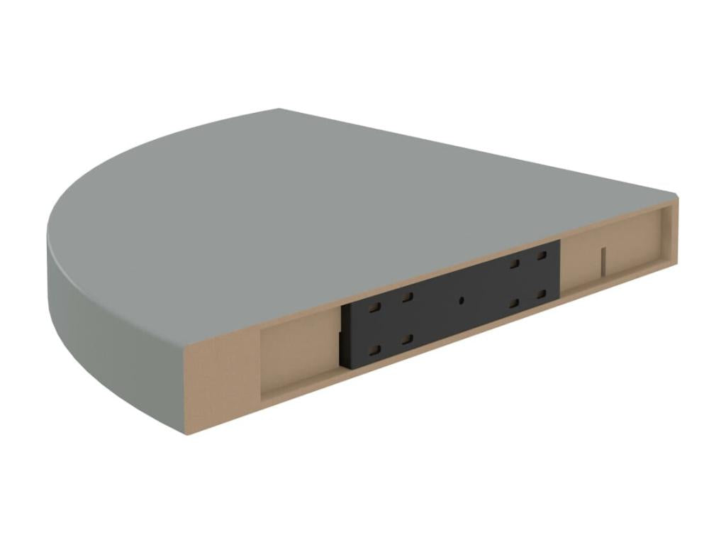 Floating Corner Shelves, 2 pcs, Grey, 35x35x3.8 cm, MDF