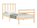 Bed frame with simple solid wood headboard