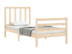 Bed frame with simple solid wood headboard