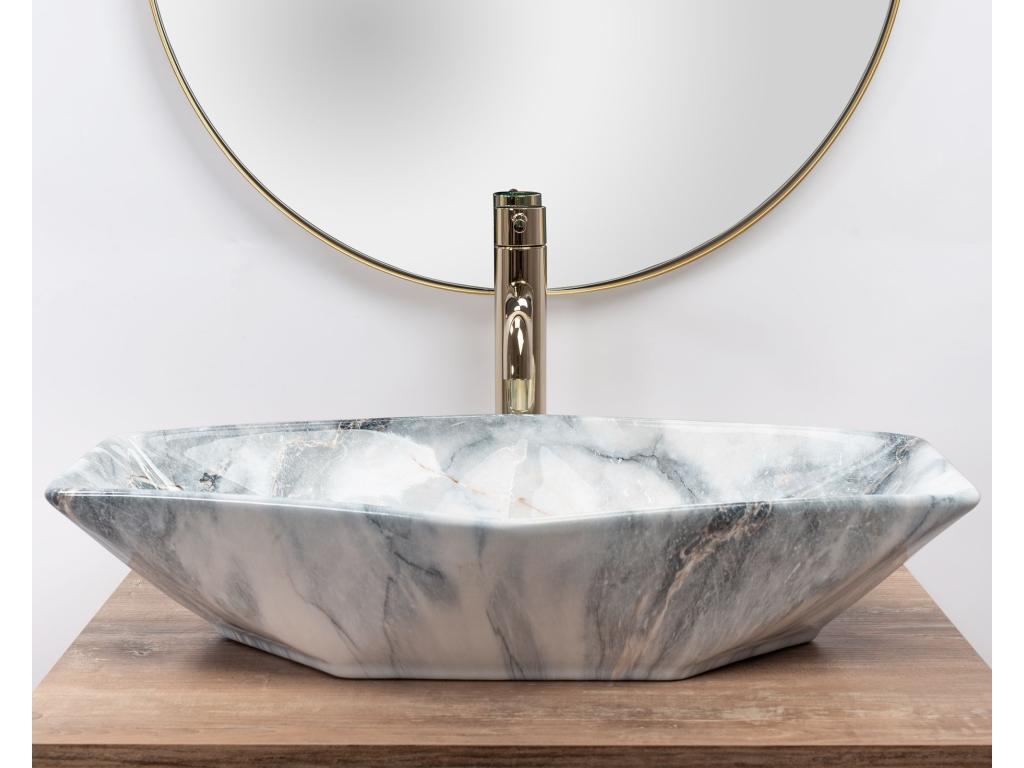 Doucezen Granite Shiny Grey Countertop Washbasin
