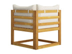 5-piece garden furniture set with cushions, cream color, solid Homzora wood