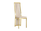 Homzora designer chairs in faux leather and gold-tone steel - Set of 6 - Black