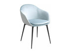 Homzora velvet and eco-leather chair with black steel legs - Set of 2 - Homzora Color 55