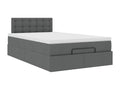 Ottoman bed frame with dark grey mattress 120x190 cm fabric