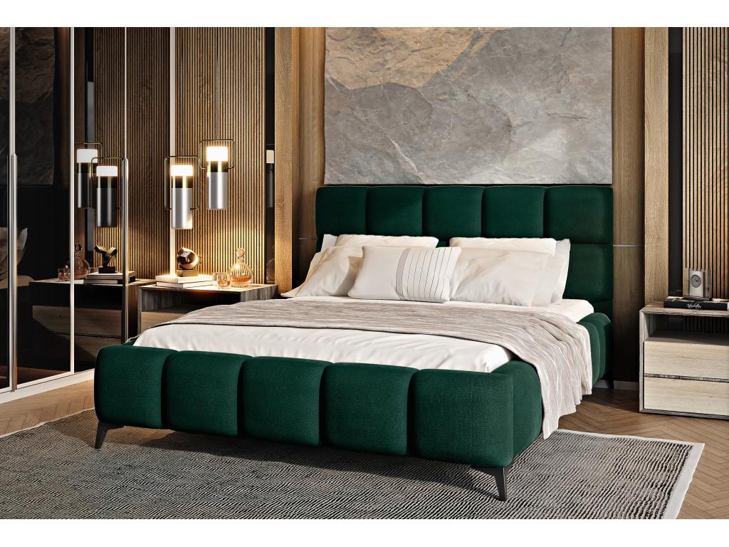 Mister Luxury Velvet Upholstered Storage Bed - Imperial Green - 140x200