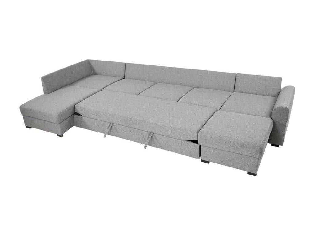 Homzora 262 Corner Sofa, Pink, Sleeping Function, Bedding Box, 370x186x85cm
