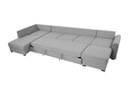 Homzora 262 Corner Sofa, Pink, Sleeping Function, Bedding Box, 370x186x85cm
