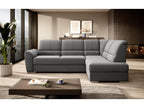 Homzora 270cm Right-Hand Corner Convertible Sofa in Dark Grey Fabric with Chrome Steel Legs