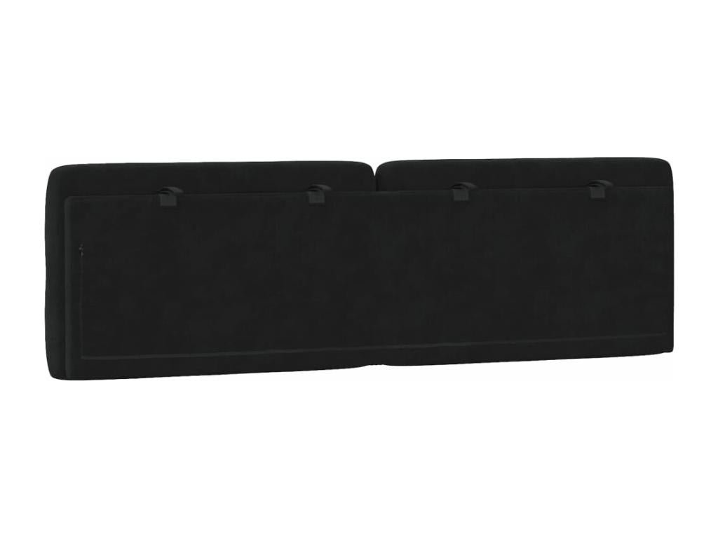 Black velvet headboard cushion, 160 cm