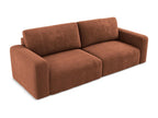3-seater convertible sofa in Chenille - terracotta - Homzora
