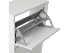 Shoe cabinet with 2 folding doors, 83x73x26 cm, White - Homzora