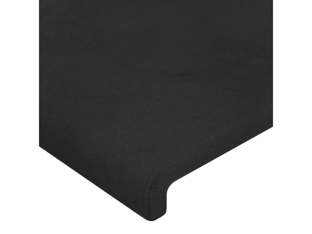 Headboard with wings, Black, 83x23x78/88 cm, Velvet
