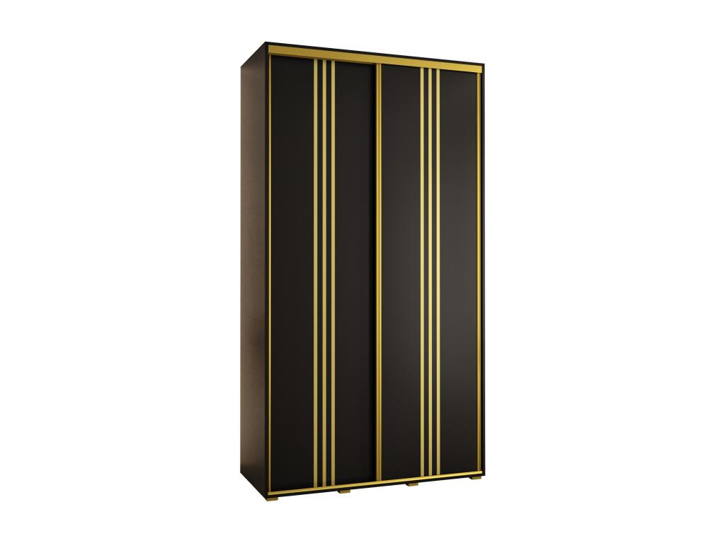 Homzora 6 Sliding Door Wardrobe 235.2/130/60 2 Doors Black/Black/Gold