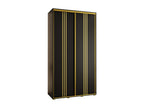 Homzora 6 Sliding Door Wardrobe 235.2/130/60 2 Doors Black/Black/Gold