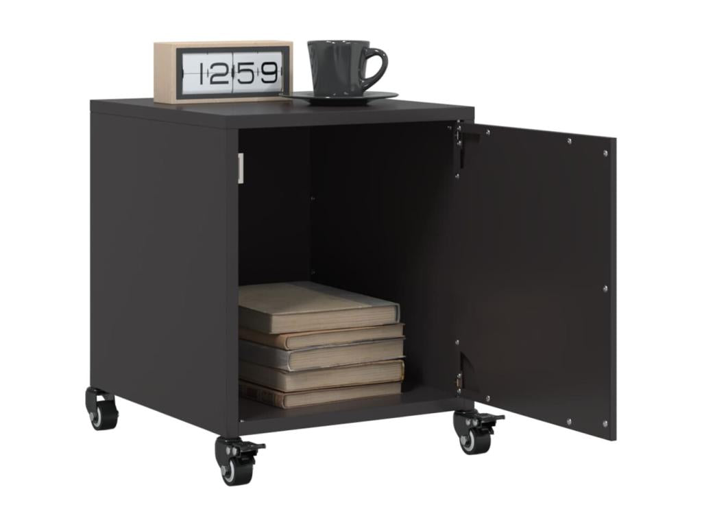 2-piece black bedside tables, 36x39x43.5 cm, steel