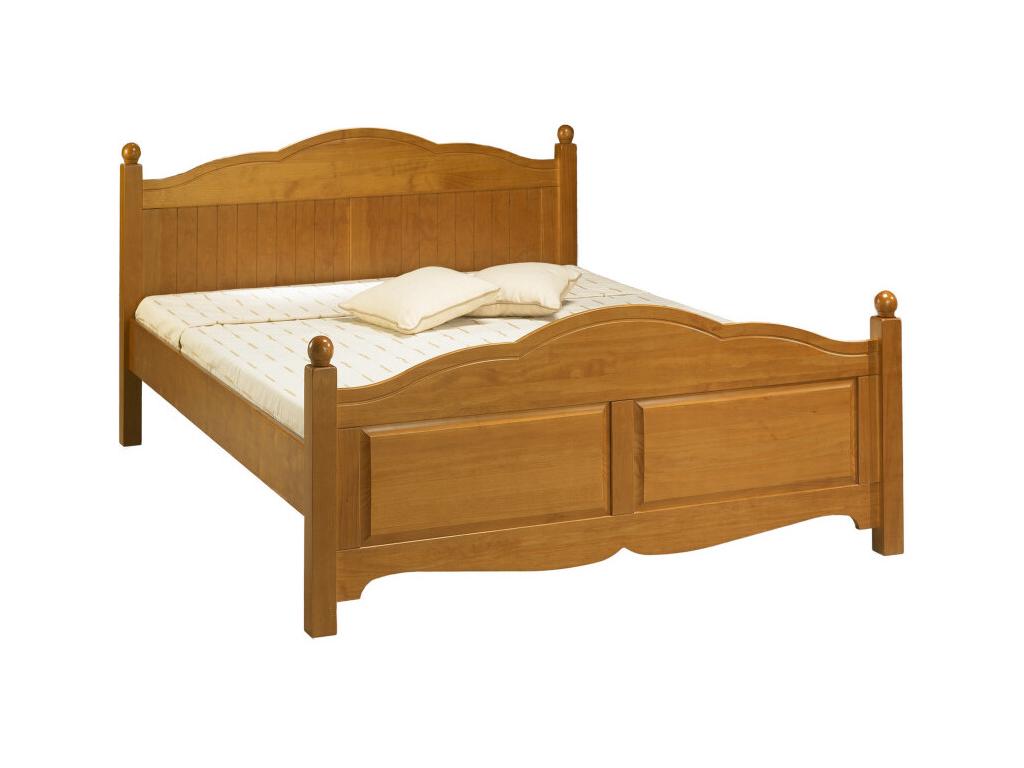 Double bed, honey pine finish, for 140x190cm mattress, English style, L 149cm, H 100cm, D 198cm