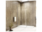 Walk-in shower screen, 90cm wide x 190cm high, with 2 shelves - Clear tempered glass
