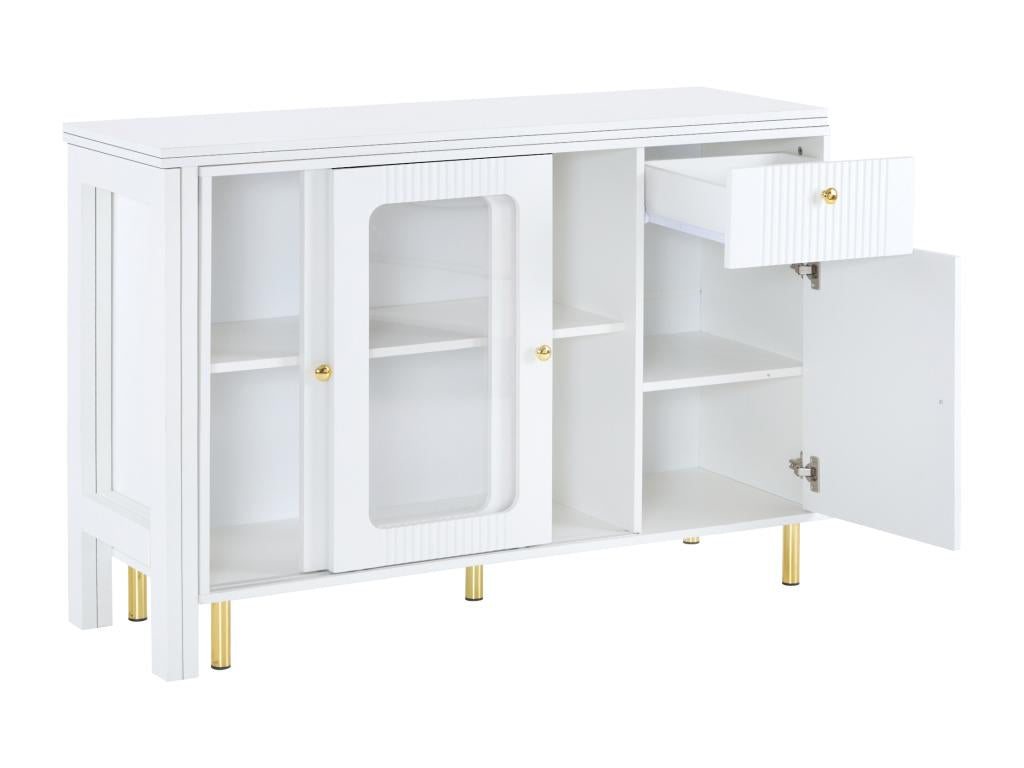 White storage sideboard with folding and extendable top
