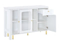 White storage sideboard with folding and extendable top
