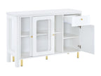 White storage sideboard with folding and extendable top