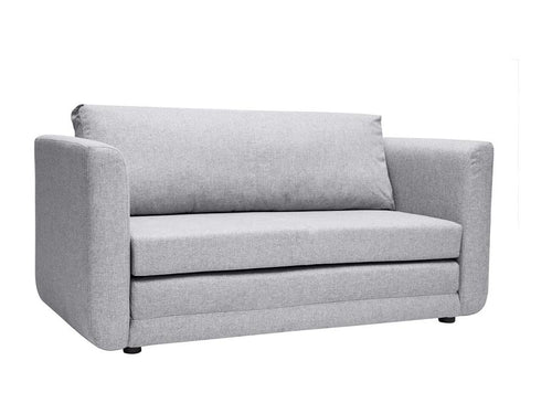 Homzora 2-seater convertible sofa in light grey fabric