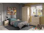 Homzora Bedside Table, Modern Bedside Table with 2 Drawers, Nightstand, Low Chest of Drawers for Bedroom, 38x34x45 cm, Oak