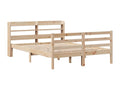 Bed frame with headboard, 135x190 cm, solid pine wood
