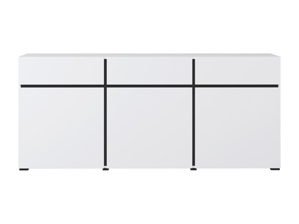 Homzora White 3-Door 3-Drawer Buffet